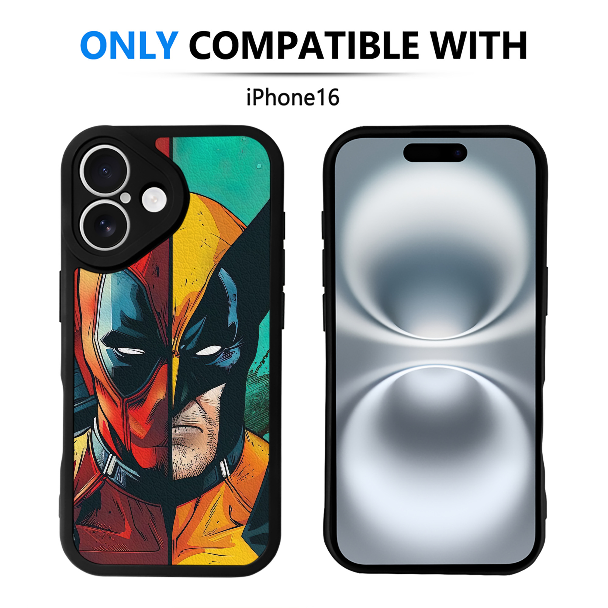 （画像用） Deadpool デッドプール 【iPhone 16シリーズ対応】シリコンスマホケース（レザー調） 材質：シリコン